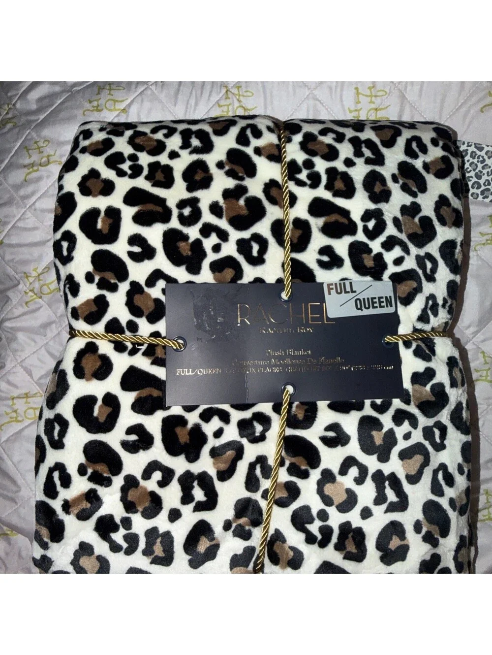 Rachel Roy Luxe Soft Plush Leopard Print Heavy Blanket Full/Queen 90x90 Soft